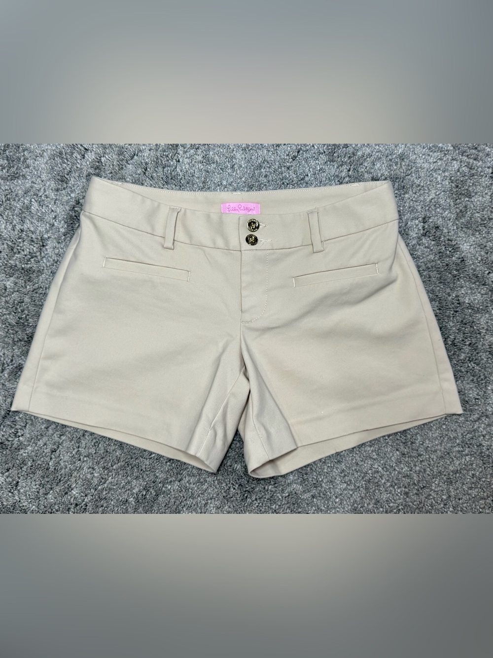 Lilly Pulitzer Joette Stretch Dinner Shorts-Tan- Size 2